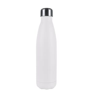 Stålflaske 0,5L hvit m/trykt navn