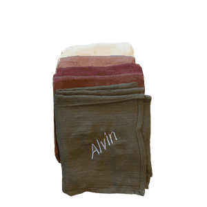 Gulpekluter nappies 5pk org.bomull nameit m)brodert navn