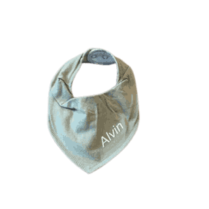 Smekke bib m/trykt navn desert sage