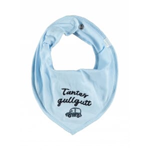 smekke bib m/brodert tantes gullgutt blå nameit