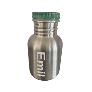 Blafre stålflaske 300ml mørk grønn m/navn