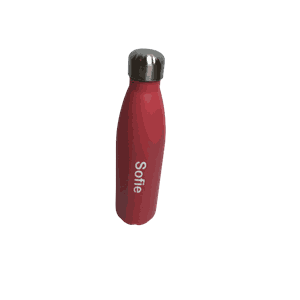 Stålflaske 0,5L rasberry  m/trykt navn