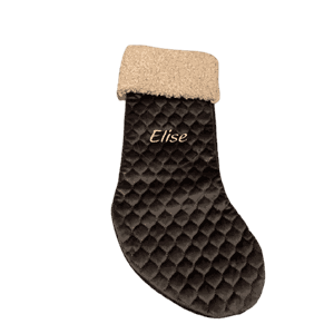 Julestrømpe 45cm grå  m/brodert navn