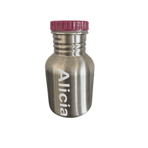 Blafre stålflaske 300ml plommerød m/navn