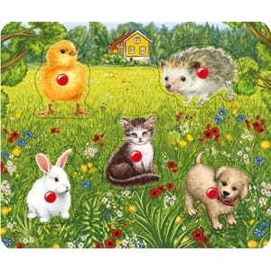 Knottepuslespill søte dyr 5 biter