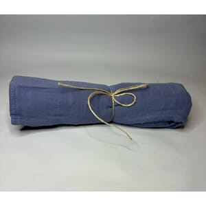 Muslin teppe 120x120 blå m/brodert navn