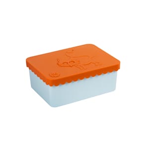 Blafre matboks plast ett rom rev orange/lys blå m/navn