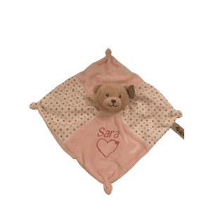 Koseklut Tinka bamse rosa 28x28cm m/navn