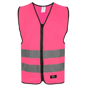 Refleksvest rosa m/glidelås og navn