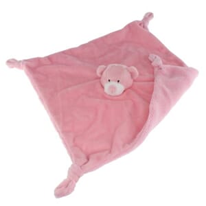 Sutteklut bamse 28cm rosa m/navn
